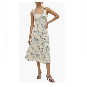 Reformation Blue and Cream Floral Maxi Dress